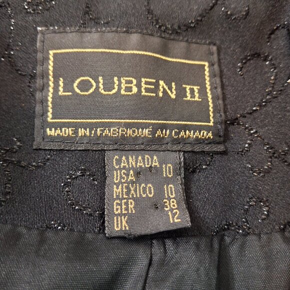 Womans Louben Boxy Cropped 3 Button Blazer Jacket Sz 10 Relaxed Fit Office Party - Picture 11 of 12